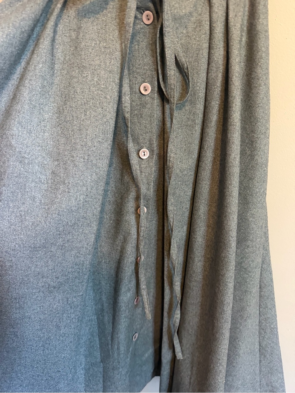 Esprit Vintage Wool Midi button up Skirt Grey 7-8 - Picture 4 of 11